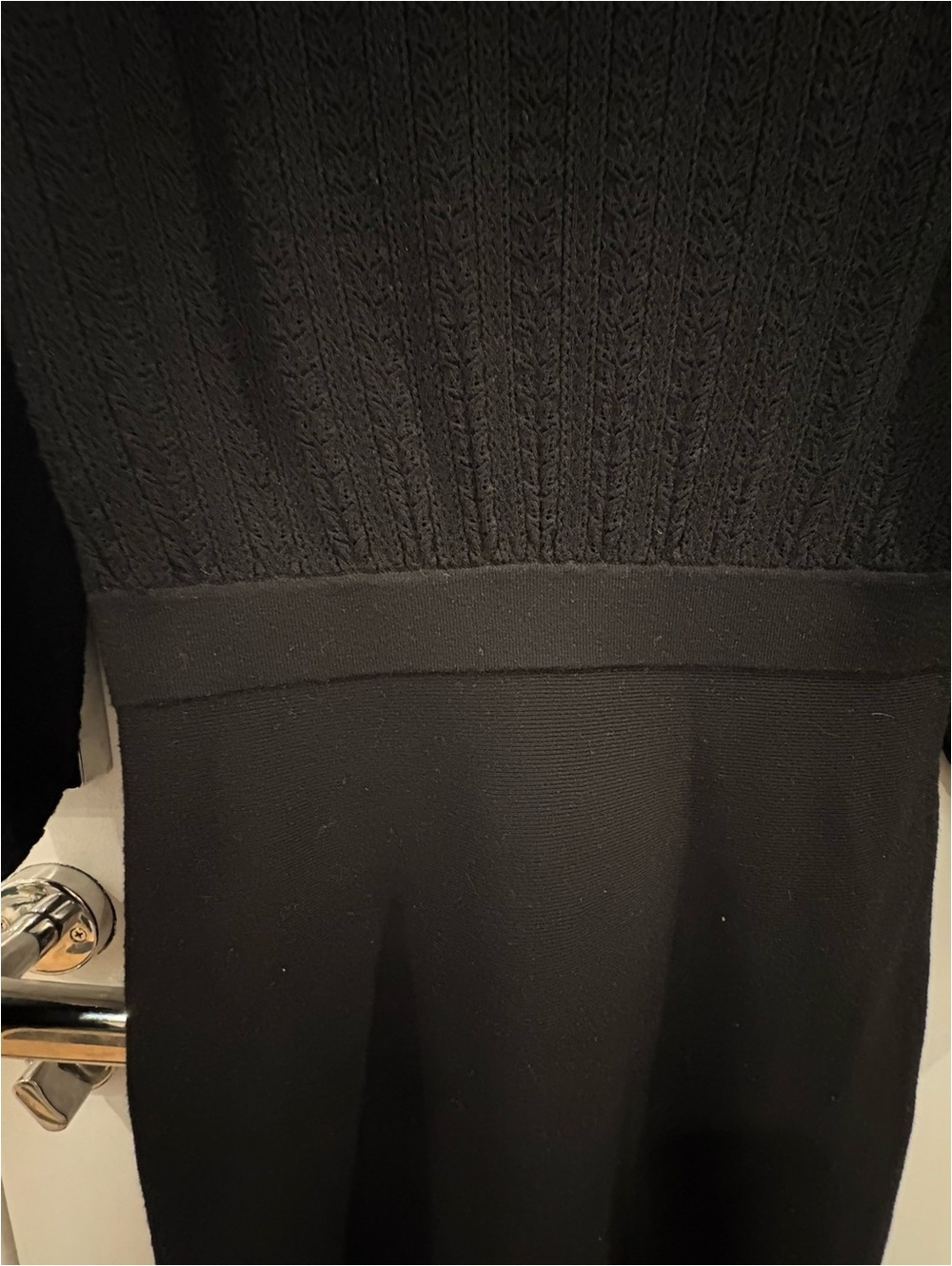 Sézane Thaile Classy Black Knit Button-Back Sweater Dress - Picture 4 of 10